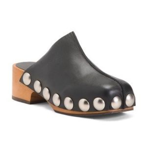 Minelli Leather Studded Clogs (EU Size 38)